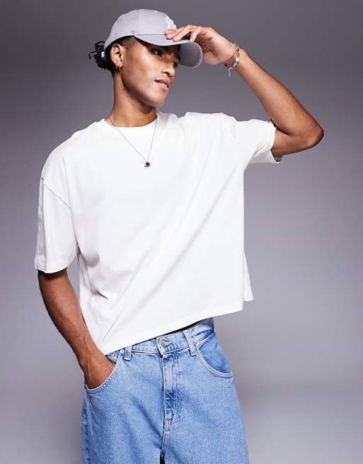 DESIGN Boxy Oversized T-shirt With Sailing Graphic In Off White