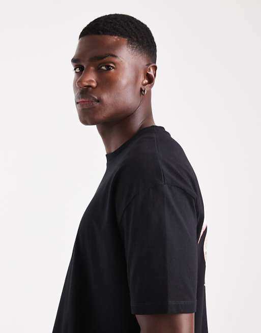 DESIGN Boxy Oversized T-shirt With Scenic Print In Black