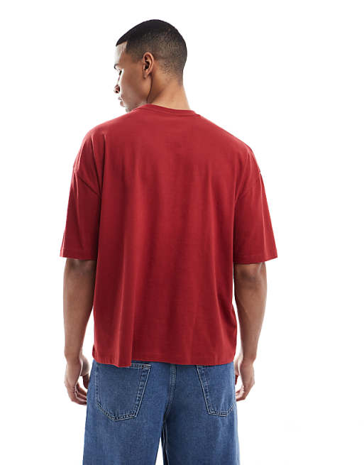 DESIGN Boxy Oversized T-shirt With Sport Graphic In Red