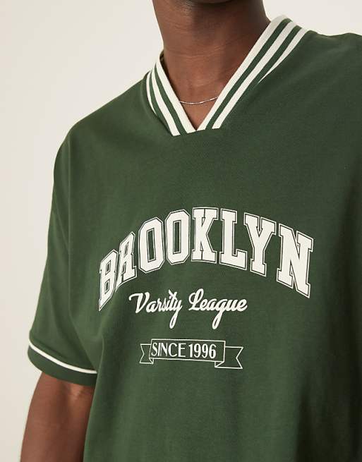 DESIGN Boxy Oversized T-shirt With Sport Graphic In Green