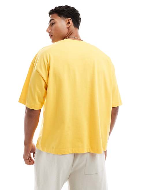 DESIGN Boxy Oversized T-shirt With Street Graphic In Yellow