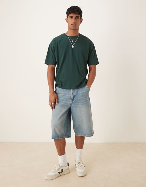 DESIGN Boxy Oversized T-shirt With Summer Graphic In Dark Green