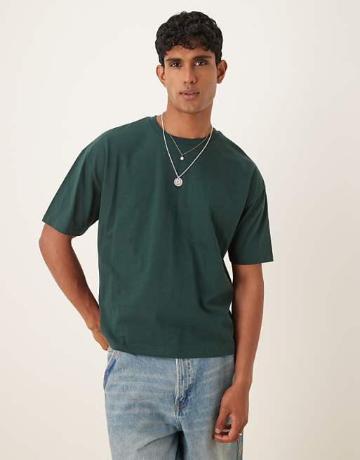 DESIGN Boxy Oversized T-shirt With Summer Graphic In Dark Green