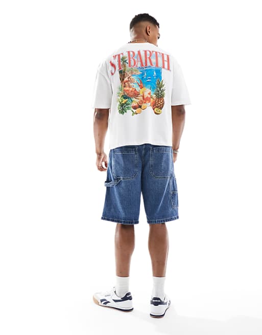 DESIGN Boxy Oversized T-shirt With Summer Graphic In White