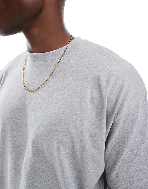 DESIGN Boxy Oversized T-shirt With Summer Graphic In Grey Marl