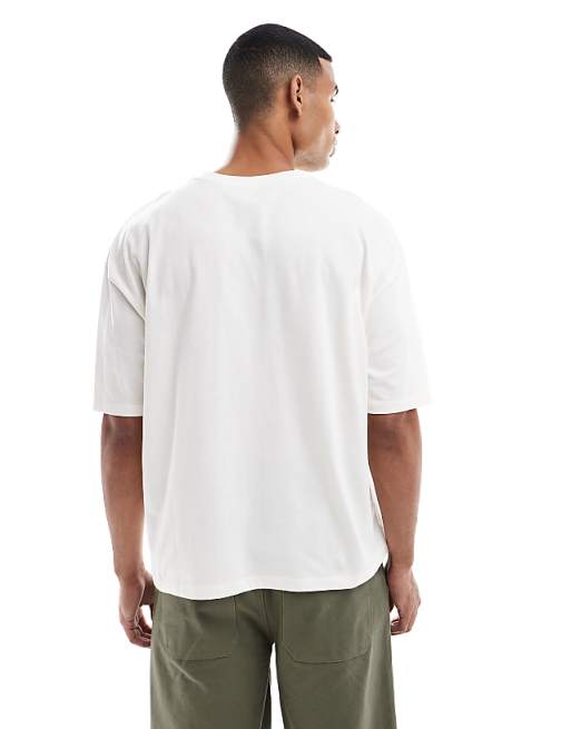 DESIGN Boxy Oversized T-shirt With Varsity Graphic In Off White