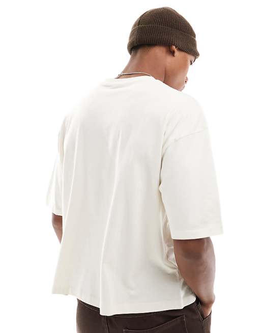 DESIGN Boxy Oversized T-shirt With Watches Graphic In Off White