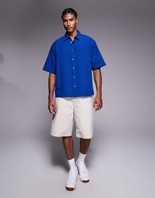 DESIGN Boxy Oversized With Back Embroidery In Blue