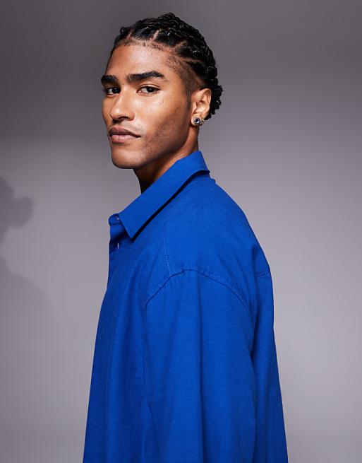 DESIGN Boxy Oversized With Back Embroidery In Blue