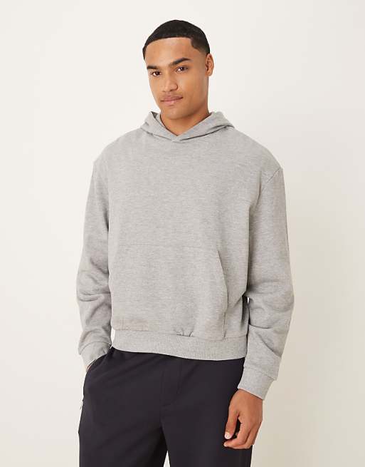 DESIGN boxy relaxed hoodie in grey