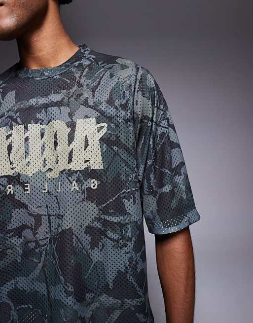 DESIGN Boxy Relaxed T-shirt With Text Graphic In Camo Print