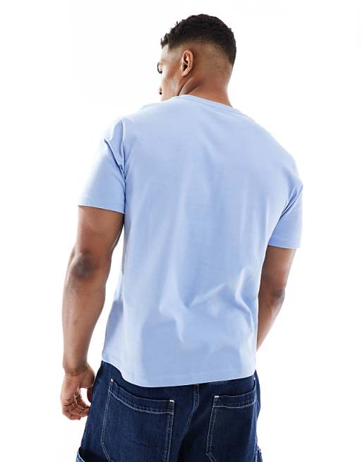 DESIGN Boxy Standard Fit T-shirt With Landscape Graphic In Pale Blue