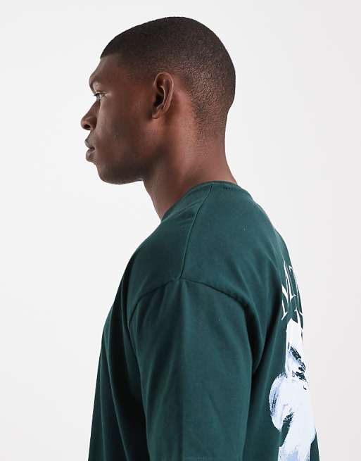 DESIGN Boxy T-shirt With Floral Print In Dark Green