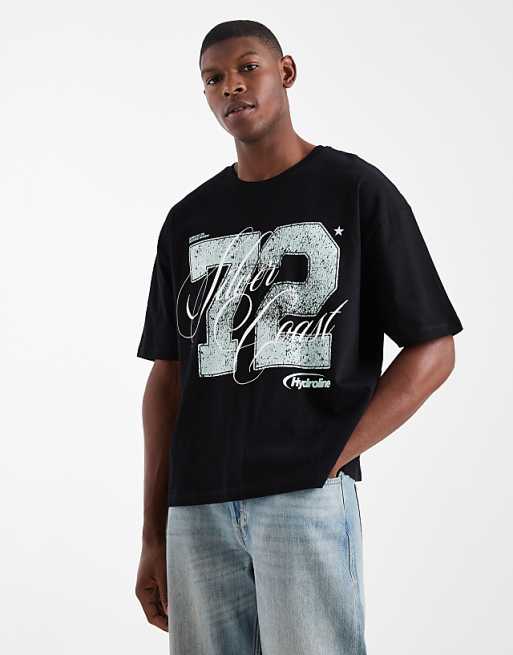 DESIGN boxy t-shirt with front print in black