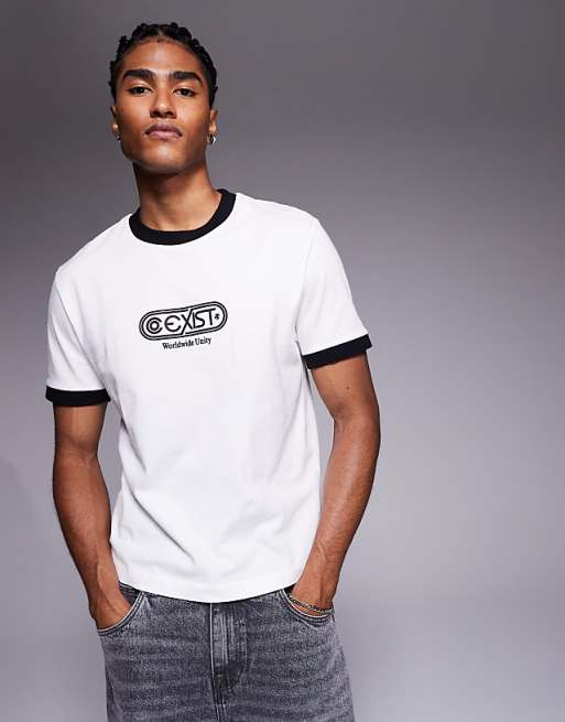 DESIGN Boxy T-shirt With Text Graphic In White