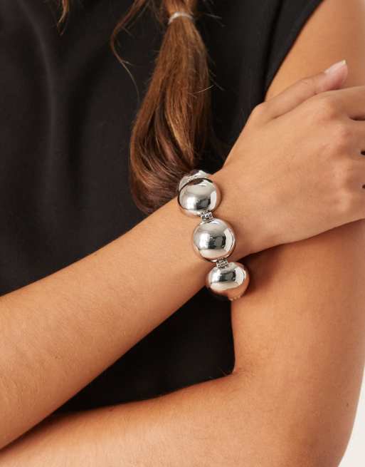 DESIGN Bracelet With Spherical Details In Silver Tone