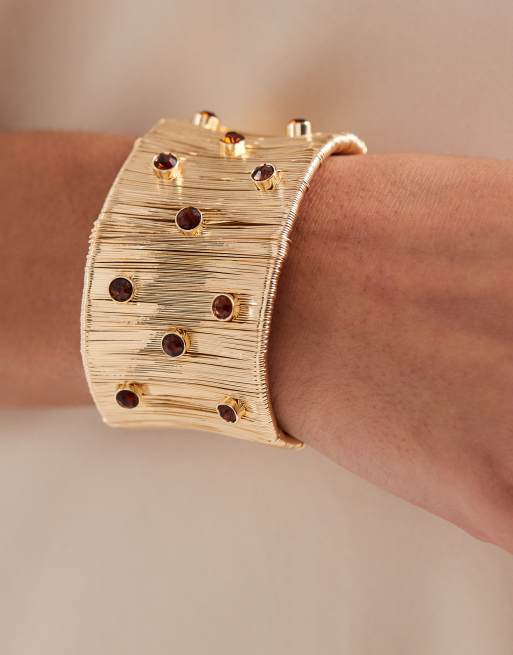DESIGN Bracelet With Stone Detailing In Gold Tone