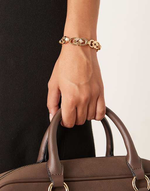 DESIGN bracelet with vintage-style chain in gold tone