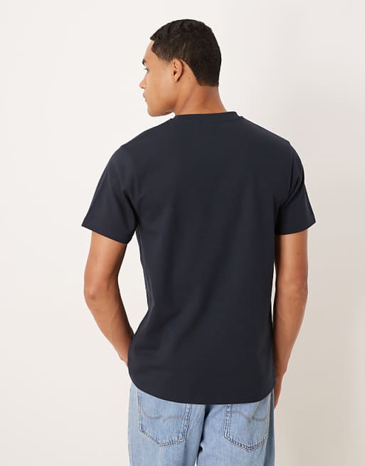 DESIGN BreatheMAX™ Heavyweight Crew Neck T-shirt In Navy Cotton Blend