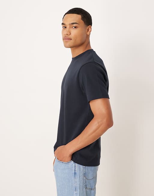 DESIGN BreatheMAX™ Heavyweight Crew Neck T-shirt In Navy Cotton Blend