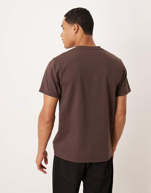 DESIGN BreatheMAX™ Heavyweight Crew Neck T-shirt In Brown Cotton Blend