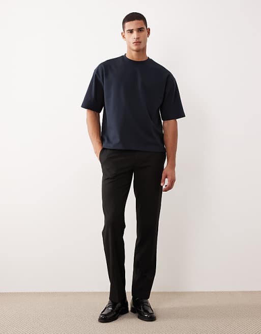 DESIGN BreatheMAX™ Heavyweight Oversized Boxy T-shirt In Navy Cotton Blend