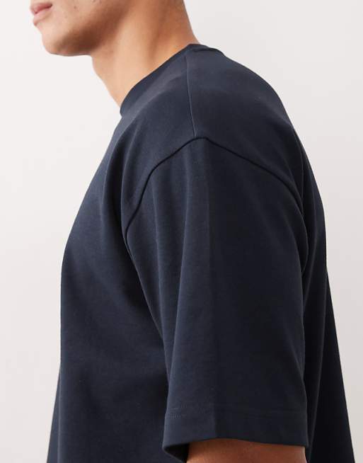 DESIGN BreatheMAX™ Heavyweight Oversized Boxy T-shirt In Navy Cotton Blend