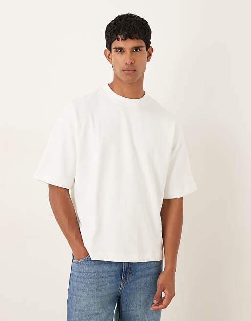 DESIGN breatheMAX™ heavyweight oversized boxy t-shirt in white cotton blend