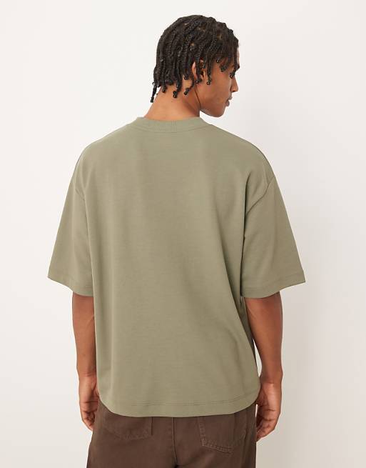 DESIGN BreatheMAX™ Heavyweight Oversized Boxy T-shirt In Khaki Cotton Blend