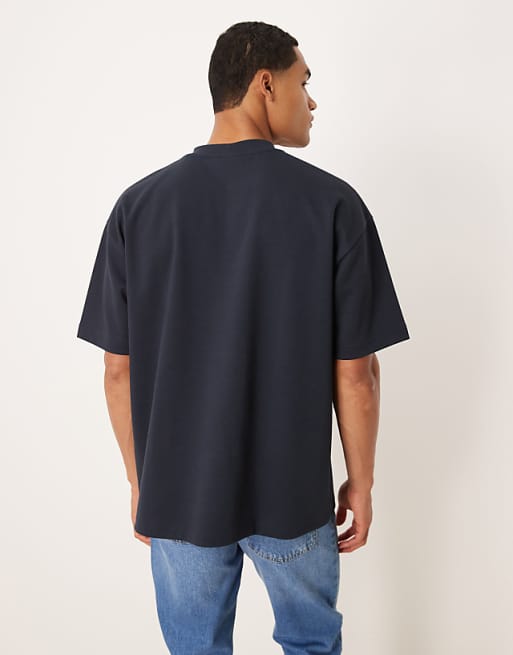 DESIGN BreatheMAX™ Heavyweight Oversized T-shirt In Navy Cotton Blend
