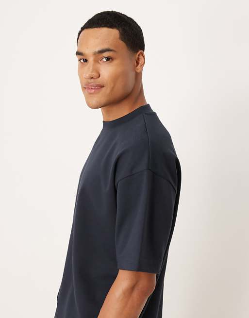 DESIGN BreatheMAX™ Heavyweight Oversized T-shirt In Navy Cotton Blend
