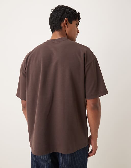 DESIGN BreatheMAX™ Heavyweight Oversized T-shirt In Brown Cotton Blend