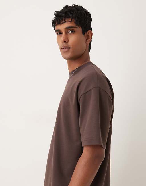 DESIGN BreatheMAX™ Heavyweight Oversized T-shirt In Brown Cotton Blend