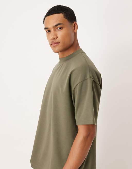 DESIGN BreatheMAX™ Heavyweight Oversized T-shirt In Khaki Cotton Blend