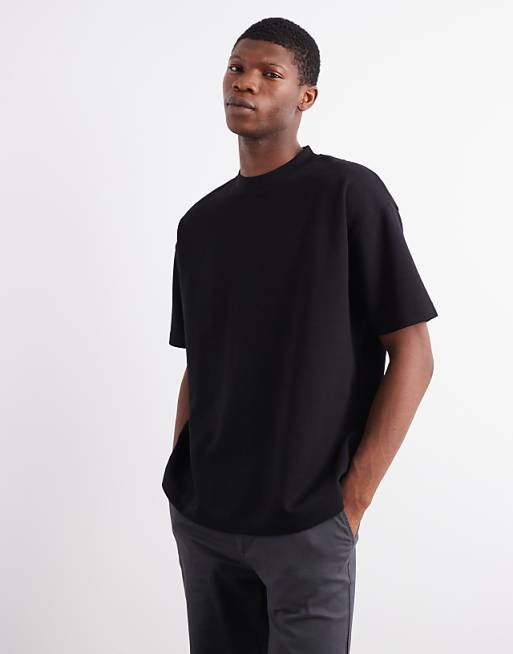 DESIGN breatheMAX™ heavyweight oversized t-shirt in black cotton blend