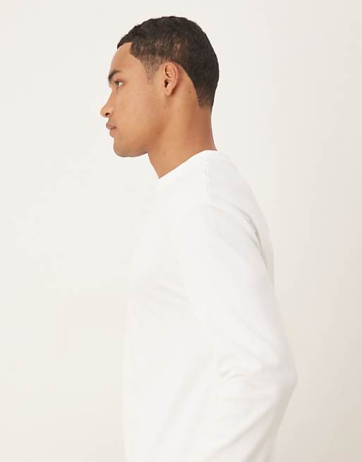 DESIGN BreatheMAX™ Heavyweight Relaxed Long Sleeve T-shirt In White Cotton Blend