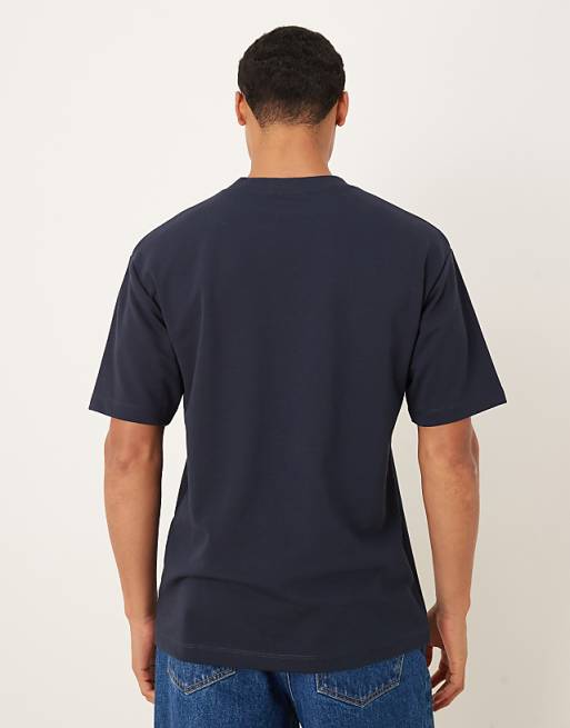 DESIGN BreatheMAX™ Heavyweight Relaxed T-shirt In Navy Cotton Blend