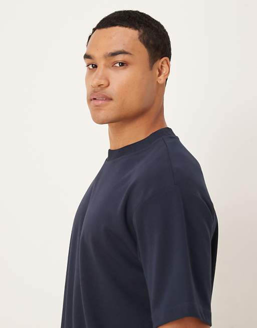 DESIGN BreatheMAX™ Heavyweight Relaxed T-shirt In Navy Cotton Blend