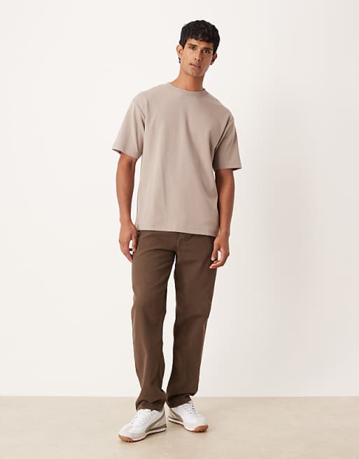 DESIGN BreatheMAX™ Heavyweight Relaxed T-shirt In Brown Cotton Blend