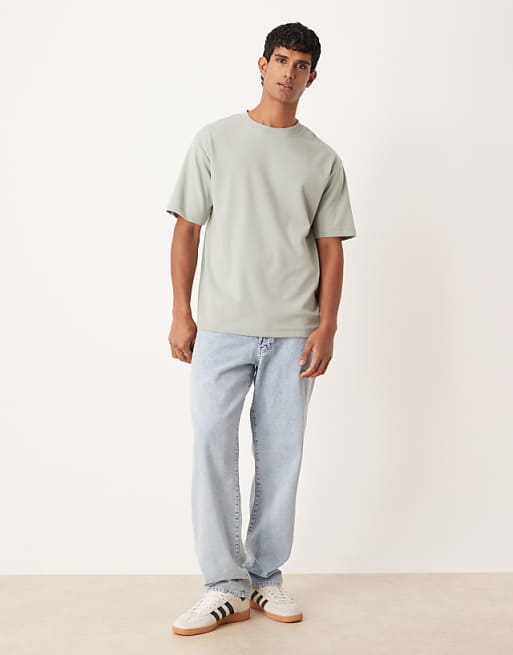 DESIGN BreatheMAX™ Heavyweight Relaxed T-shirt In Sage Cotton Blend