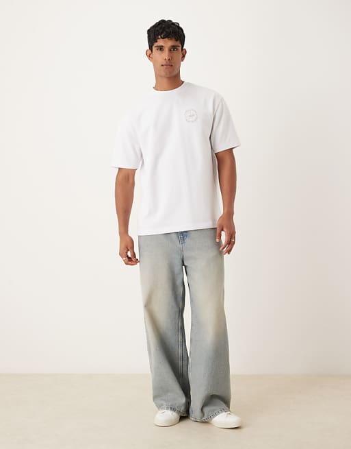 DESIGN BreatheMAX™ Heavyweight Relaxed T-shirt With City Graphic In White