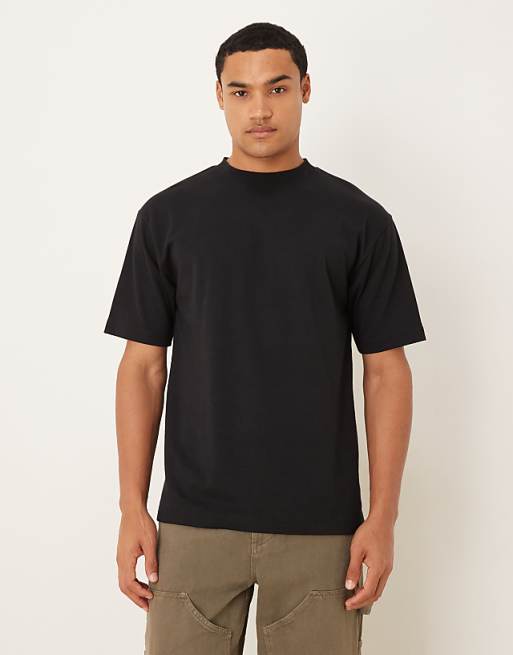DESIGN breatheMAX™ heavyweight relaxed t-shirt in black cotton blend