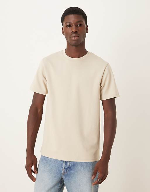 DESIGN breatheMAX™ heavyweight t-shirt in beige cotton blend