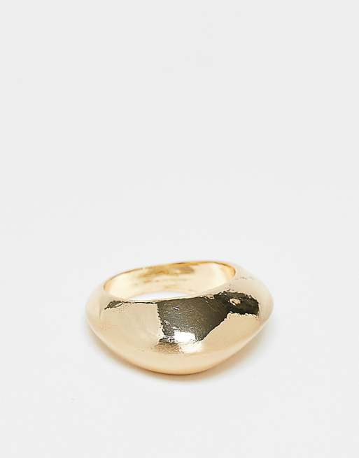 DESIGN bubble ring in two-tone brushed and gold tone