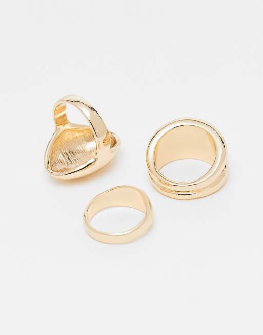 DESIGN Bubble Ring Multipack Of 3 In Gold Tone