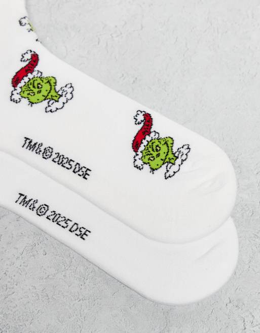 DESIGN Christmas 2 Pack Socks With The Grinch Graphic In White