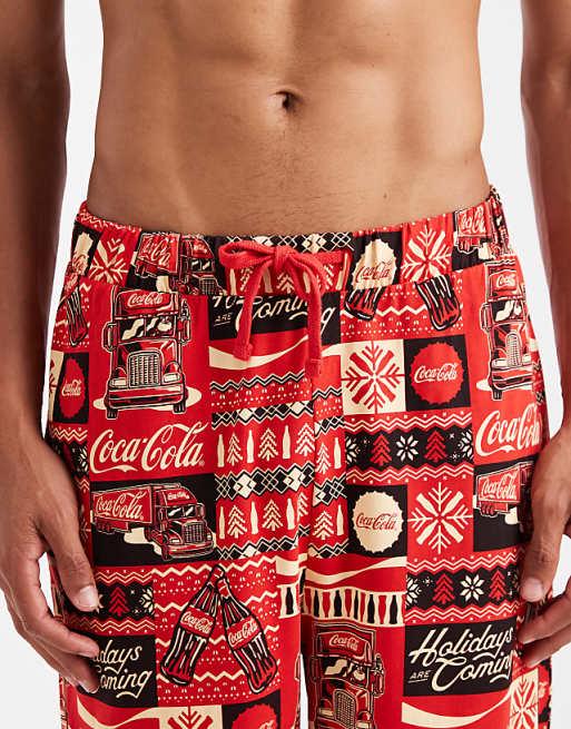 DESIGN Christmas Coca Cola Lounge Bottoms In Red
