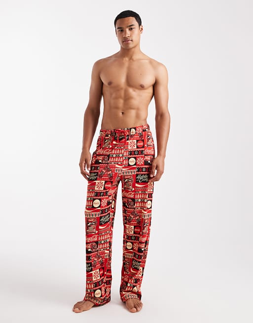 DESIGN Christmas Coca Cola lounge bottoms in red