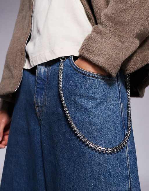 DESIGN Chunky Jeans Chain In Silver Tone