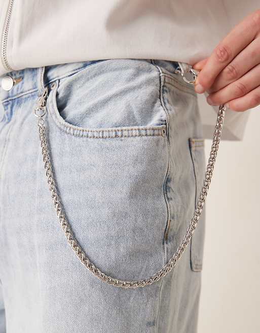 DESIGN Chunky Jeans Chain In Silver Tone